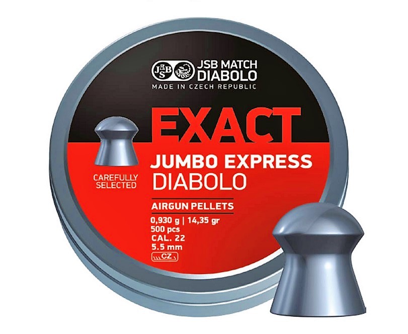 JSB Exact Jumbo Express 5.50mm Airgun Pellets tin of 250